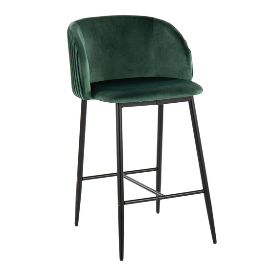 Fran - Pleated Fixed-Height Counter Stool (Set of 2)