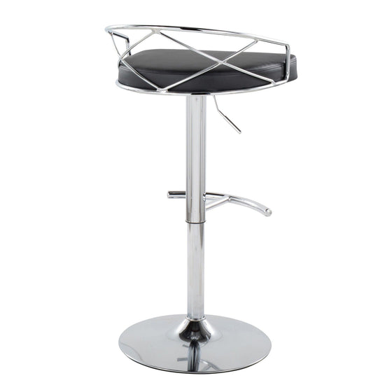 Charlotte - Glam Adjustable Barstool (Set of 2) - Silver Base