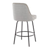 Marcel - 27" Fixed-Height Counter Stool With Swivel And Round Black Metal Footrest (Set of 2) - Black Metal