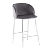 Fran - Counter Stool - Chrome Metal And Gray Velvet (Set of 2)