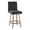 Hank - 26" Fixed-Height Counter Stool With Swivel And Round Black Metal Footrest (Set of 2) - Whitewashed Wood
