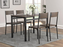  Lana - 5 Piece Rectangular Dining Set - Dark Brown And Black