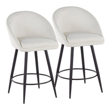  Matisse - 26" Highback Fixed-Height Counter Stool With Swivel And Round Black Metal Footrest (Set of 2) - Black Metal