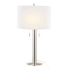 Master - 29" Metal Table Lamp - Polished Nickel And White Linen Shade from Grandview Gallery (Set of 2)