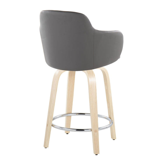 Boyne - 24" Fixed-Height Faux Leather Counter Stool (Set of 2)