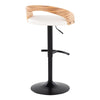 Grotto - Adjustable Barstool (Set of 2) - Zebra And White