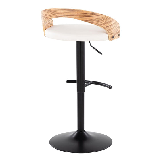 Grotto - Adjustable Barstool (Set of 2) - Zebra And White