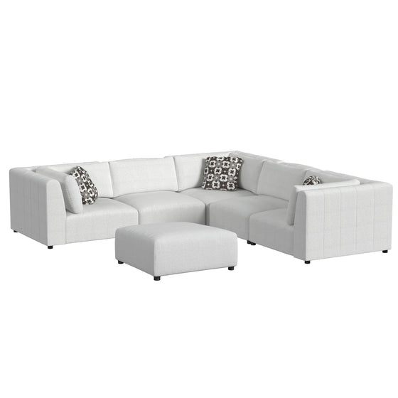 Zandara - 5 Piece Modular Set Sectional With Ottoman - Beige