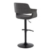 Vintage Flair - Adjustable Fabric Barstool (Set of 2) - Black Base