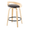 Grotto - 26" Fixed-Height Counter Stool (Set of 2) - Black & Natural Base