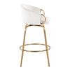 Claire - 26" Fixed-Height Counter Stool With Swivel And Round Gold Metal Footrest (Set of 2) - Gold Metal