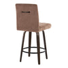 Hank - 26" Fixed-Height Counter Stool With Swivel And Round Black Metal Footrest (Set of 2) - Walnut Glazed Wood