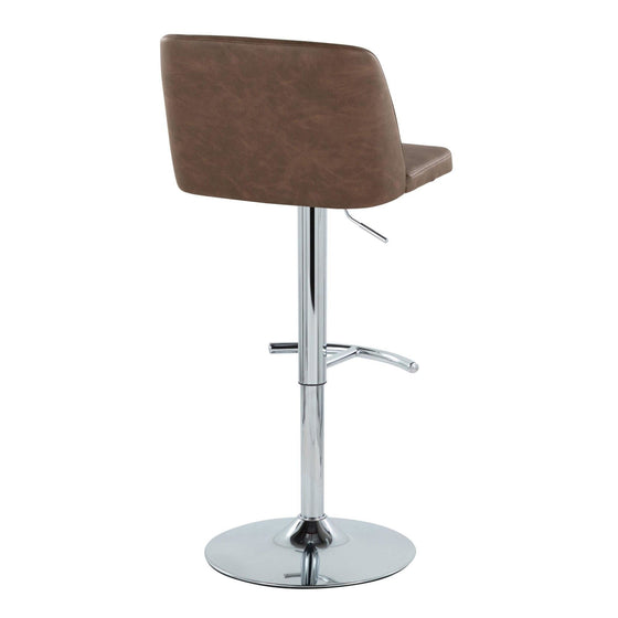 Toriano - Adjustable Barstool (Set of 2) - Chrome Base