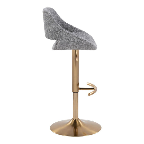 Fabrico - Adjustable Barstool With Swivel And Rounded T Footrest (Set of 2) - Gold Metal