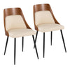 Anabelle - Dining / Accent Chair (Set of 2) - Black Metal, Walnut Wood