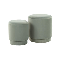  Marla - Upholstered Ottoman Set - Light Green Velvet