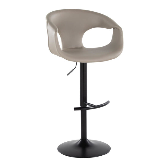 Curva - Adjustable Barstool With Rounded T Footrest (Set of 2) - Black Metal