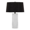 Petra - 26" Polyresin Table Lamp - Cream Polyresin And Black Metal With Black Linen Shade (Set of 2)