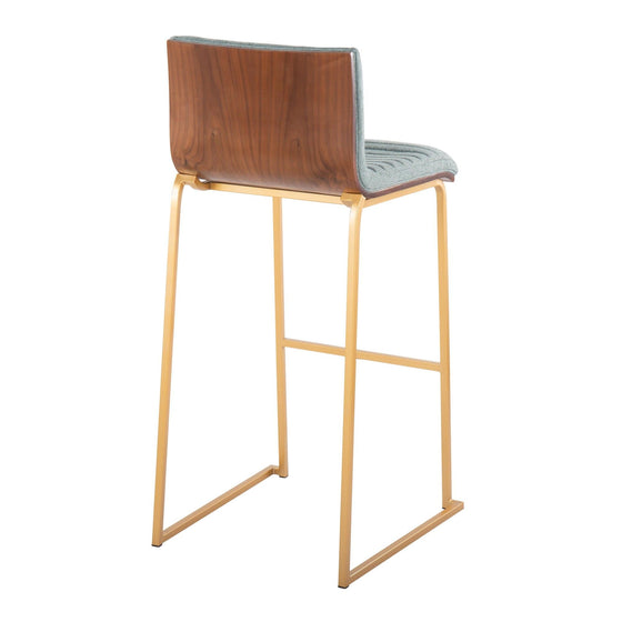 Mason Mara - 30" Fixed-Height Barstool (Set of 2) - Gold Legs