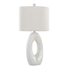 Pearl - 29" Polyresin Table Lamp - Matte White Poly, Natural Shell And White Linen Shade from Grandview Gallery (Set of 2)
