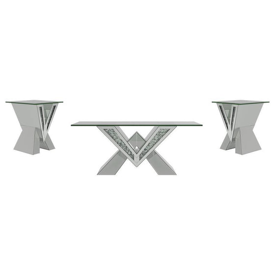 Taffeta - Mirrored Coffee Table Set