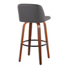 Toriano - 30" Faux Leather Fixed-height Barstool (Set of 2) - Dark Gray