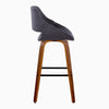Fabrico - 30" Fixed-Height Barstool With Swivel And Square Black Metal Footrest (Set of 2) - Walnut Wood