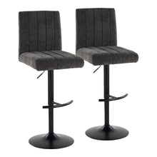  Hank - Adjustable Barstool With Rounded T Footrest (Set of 2) - Black Metal