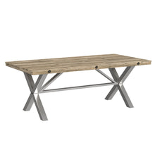  Callista - Rectangular Table - Beach/Natual Metal