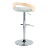 Grotto - Adjustable Barstool (Set of 2) - Silver Base And Natural Backrest