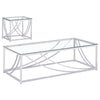 Lille - 2 Piece Glass Top Coffee And End Table Set - Chrome