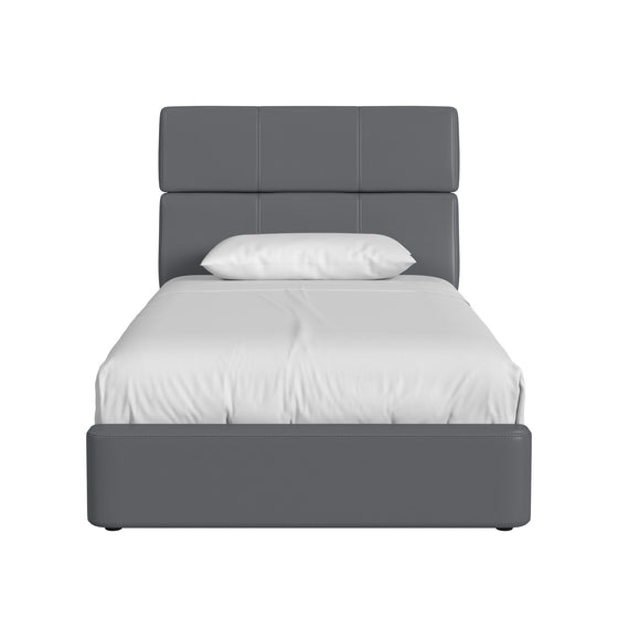 Valari - PU Twin Bed - Gray