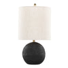 Kona - 23" Polyresin Table Lamp - Matte Black Polyresin, Brass And Natural Linen Shade from Grandview Gallery (Set of 2)