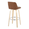 Toriano - 30" Fixed-Height Barstool (Set of 2) - Natural & Chrome Base