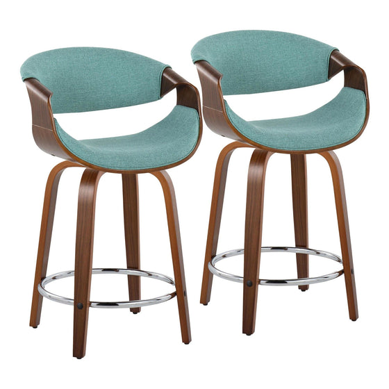 Curvini - 24'' Fixed-Height Counter Stool (Set of 2)