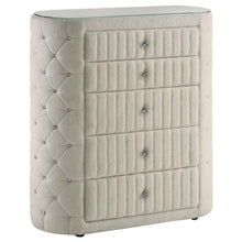 Sonya - 5-Drawer Upholstered Bedroom Chest Of Drawers - Ivory