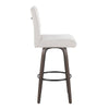 Hank - 30" Fixed-Height Barstool With Swivel And Round Black Metal Footrest (Set of 2) - Walnut Glazed Wood
