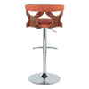Gardenia - Adjustable Barstool - Chrome Base & Walnut Backrest