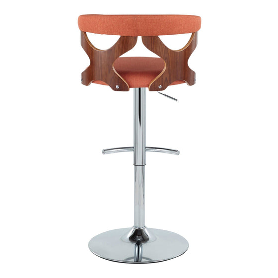 Gardenia - Adjustable Barstool - Chrome Base & Walnut Backrest