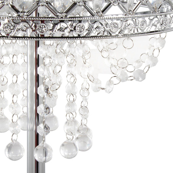 Droplets - 60" Floor Lamp - Polished Chrome And Clear Crystal Accents