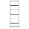 Kate - 5-Shelf Glass Bookshelf - Black Nickel
