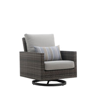  Bungalow - Patio Swivel Club Chair With Accent Pillow (Set of 2) - Gray