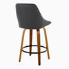 Diana - 26" Fixed-Height Counter Stool With Swivel And Round Black Metal Footrest (Set of 2) - Walnut Wood