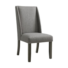 Everdeen - Side Chair With Gray Fabric and Nail Heads (Set of 2) - Charcoal
