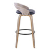Grotto - 30" Fixed-Height Barstool With Swivel And Round Black Metal Footrest (Set of 2) - Light Gray Wood