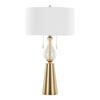 Rook - 30" Table Lamp (Set of 2) - Gold Metal And Clear Glass With White Linen Shade