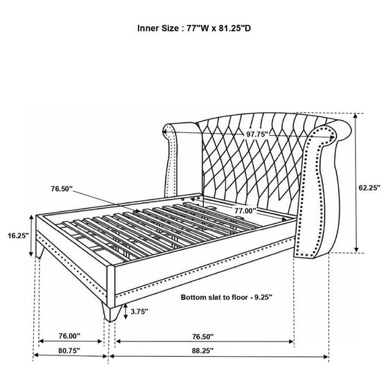 Barzini - Upholstered Wingback Bed