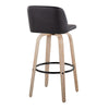 Toriano - 30" Fixed-Height Barstool (Set of 2) - Gray & Black Round Base