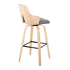 Stella - 30" Fixed-Height Barstool (Set of 2) - Natural & Black Base