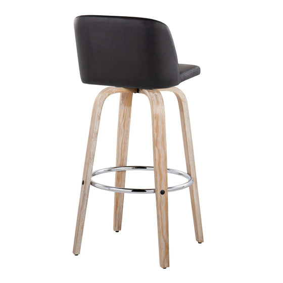 Toriano - 30" Fixed-Height Barstool (Set of 2) - Light Brown & Chrome Base